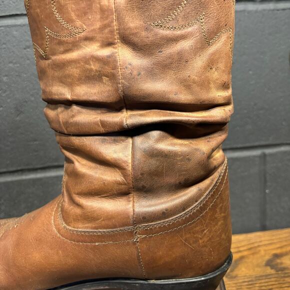 Smoky Mountain Cowboy Boots Men’s 9.5 D Brown Leather Western Distressed Slouch - Picture 7 of 14